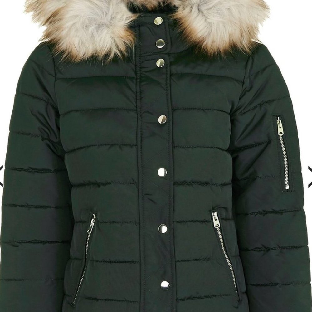 Topshop Hooded Puffer Jacket